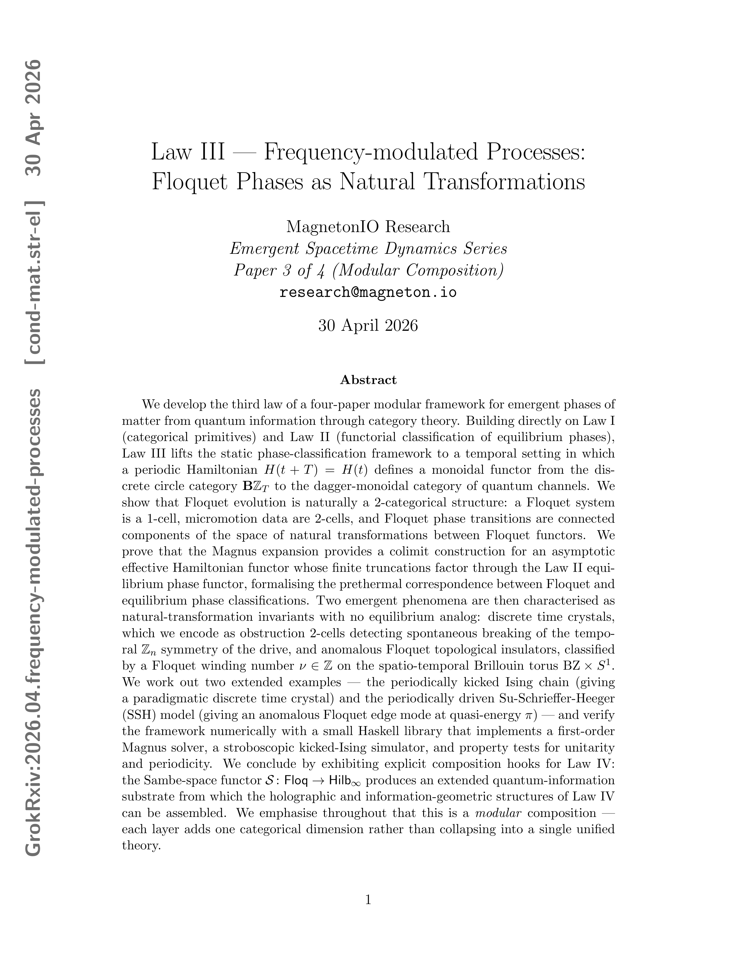 Frequency-modulated Processes: Floquet Phases as Natural Transformations cover