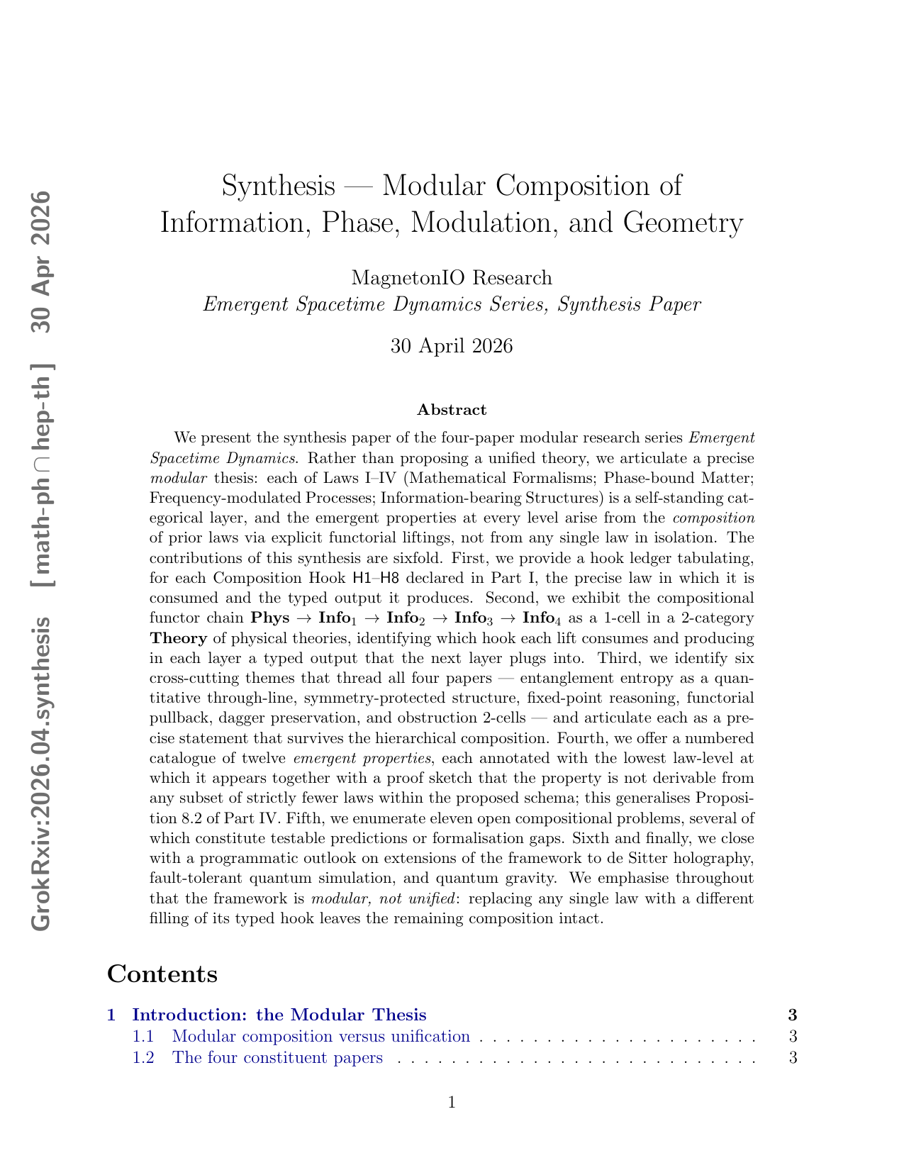 Synthesis paper cover